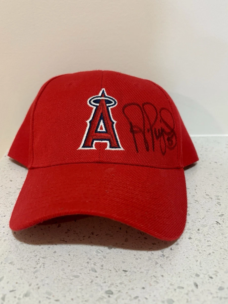 Autographed Los Angeles Angels Red Baseball Cap with Nike Swoosh Nike Team Hat Los Angeles Angels of Anaheim Cap Embroidered  main image 4