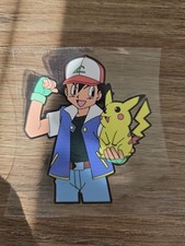 Pokemon Ash And Pikachu UV DTF Decal Sticker Waterproof Raised Made In USA