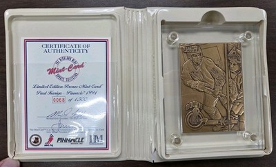 Paul Kariya 1994 Pinnacle Bronze Card - Highland Mint - #ed /1500  Anahiem Ducks