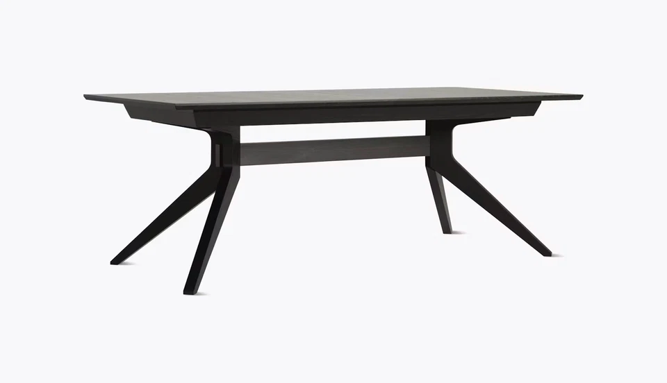 Mesa de comedor con extensión de cruz negra por diseño a su alcance Foto 2 de 4