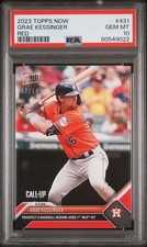 PSA 10 Grae Kessinger 2023 Topps Now #431 Red #2/10 1st Hit Rookie Card. rookie card picture