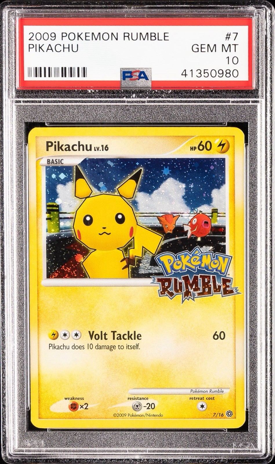 PIKACHU Holo 2009 Pokemon Nintendo Rumble #7 PSA 10 Low Pop!!