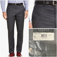 Lauren Ralph Lauren Men Gray Classic-Fit Wool Stretch Suit Pant 58/32 New NWT