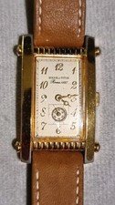 Vintage Solvil et Titus Quartz Rectangular Watch Chinese Engraving 