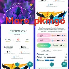 Pokemon Shiny Necrozma LV40 Unlock 3moves GO -TRA'DE 20k Dust- Read Description
