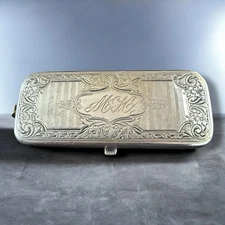 Sovereign Holder Chatelaine Victorian German Silver Antique Coin Case ￼