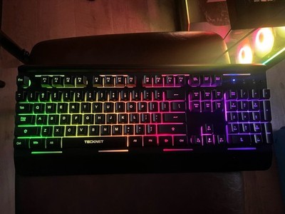 TECKNET Wired Gaming Keyboard RGB LED USB Full Size TK-KB002 PC Laptop New
