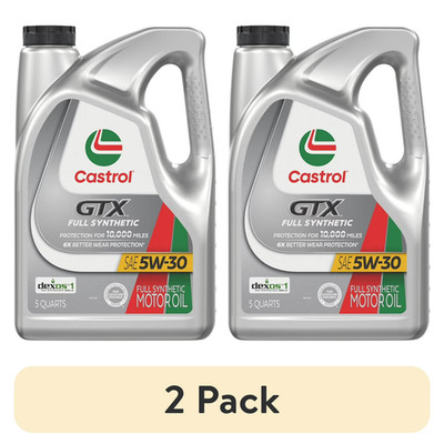 (2 pack) Castrol GTX Full Synthetic 5W-30 Motor Oil, 5 Quarts (RFID)
