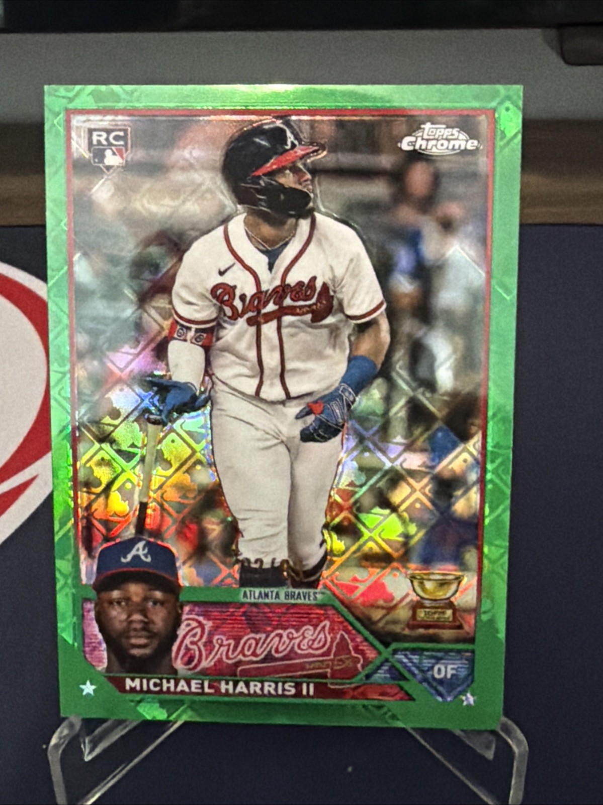 Michael Harris II RC 2023 Topps Chrome Logofractor #79 Rookie Green Parallel /99