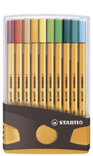 FINELINER - STABILO POINT 88 - COLORPARADE IN RED - CASE OF 20 WITH HANGER - ASS