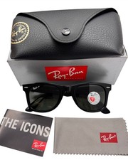 Ray-Ban Wayfarer Sunglasses RB 2140 901/58 Polished Black Polarized 50mm w/case