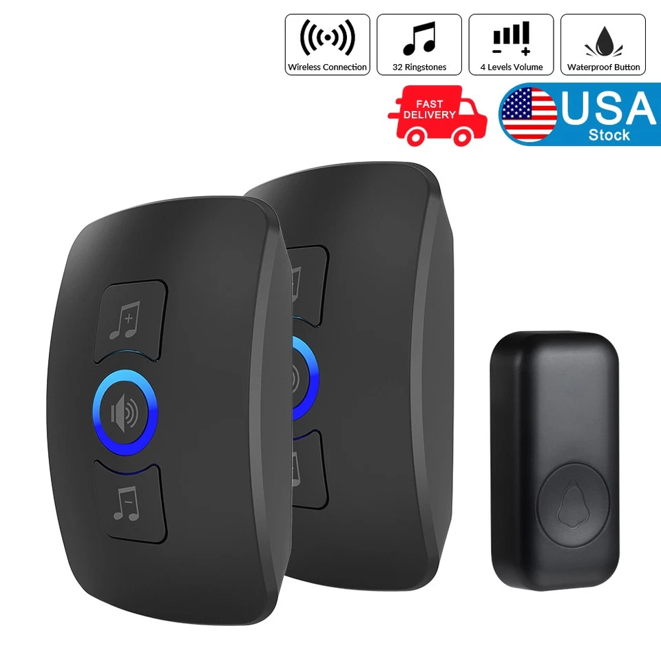 Timbre Inalámbrico Impermeable Timbre Enchufable Receptor Timbre de Puerta Remoto Largo Alcance Foto 3 de 4