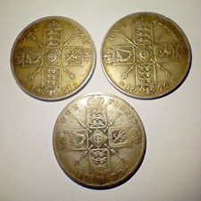 3 ORIGINAL KING GEORGE V FLORIN COIN 1921 1922 & 1923 all 50% SILVER 33g