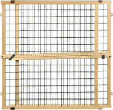 North States 4618A Wire Mesh Gate, Wood, Vinyl Coated, 32 in H x 29-1/2 to 50 in