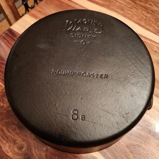 Wagner Ware Sidney -0- Cast Iron Round Roaster #8, MM "B", No Lid