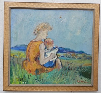 No.: 1254 oil painting artwork frame painting oil painting woman child portrait field