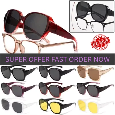 Polarized Fit Over Glasses Sunglasses Fitover Wrap Around Eyewear UV400 Trendy - Image 1 of 4