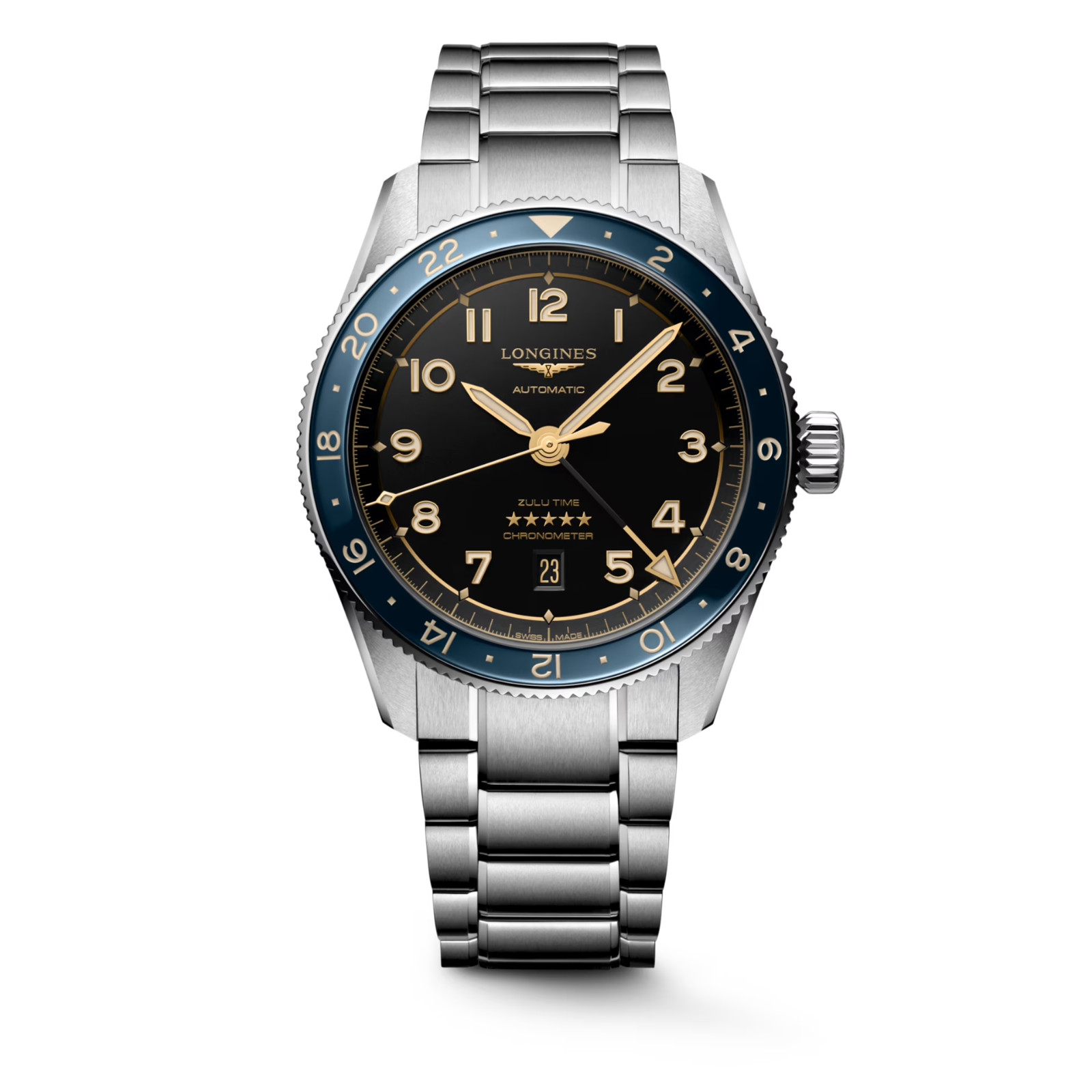 Longines Spirit Zulu Time Auto Chronometer 42 MM Anthracite Dial Watch L38124606