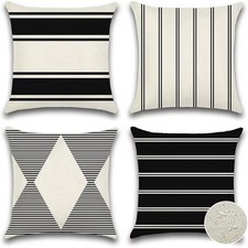 Decorative Outdoor Throw Pillow Covers 18"x18"  Set of 4  Waterproof Geometric