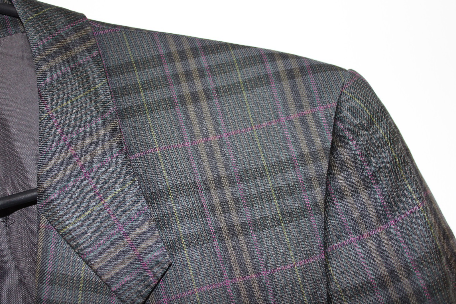 GRAY PLAID YVES SAINT LAURENT 100% WOOL SPORT COAT sz 42R suit jacket 42 REGULAR thumbnail 2