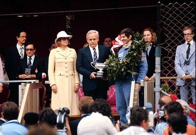 Monaco Grand Prix 1977 Jody Scheckter with HSH Prince Rainier Prin- Old Photo