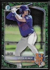 2025 Bowman Draft Jacob Reimer #’d /99 Green Grass Refractor #BDC-188 Mets