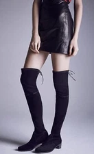 Stuart Weitzman Midland Black Over the Knee Stretch Thigh Lowland Suede 8.5 New