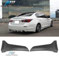 Fits 14-23 Infiniti Q50 Rear Bumper Lip Aprons Spats Mud Flaps Trim Pair ABS