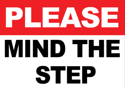 Safety Please Mind The Step Warnung Gefahr Warnung Schild selbstklebender Aufkleber Decal