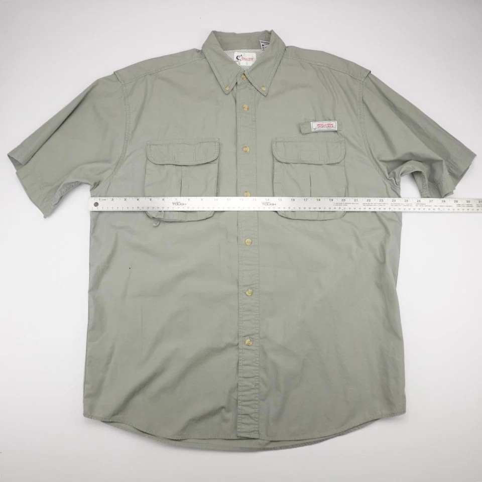 WORLDWIDE SPORTSMAN Camisa Ventilada Senderismo Pesca Manga Corta Oliva Para Hombres L Foto 4 de 4