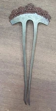 Antique Hair Comb Ornament Handmade Engraved 