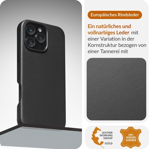Classic - per iPhone 16 Pro Custodia in Pelle - Custodia in Vera Pelle Vele Europea... - Foto 3 di 6
