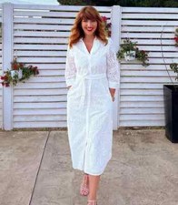 ZARA NEW WOMAN SS24 EMBROIDERED EYELET DRESS ZW COLLECTION WHITE | 3129/265