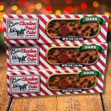 Claxton Fruit Cake - 3-1 Lb. "Three-Gift Pack" - Dark Recipe - In Gift Cartons