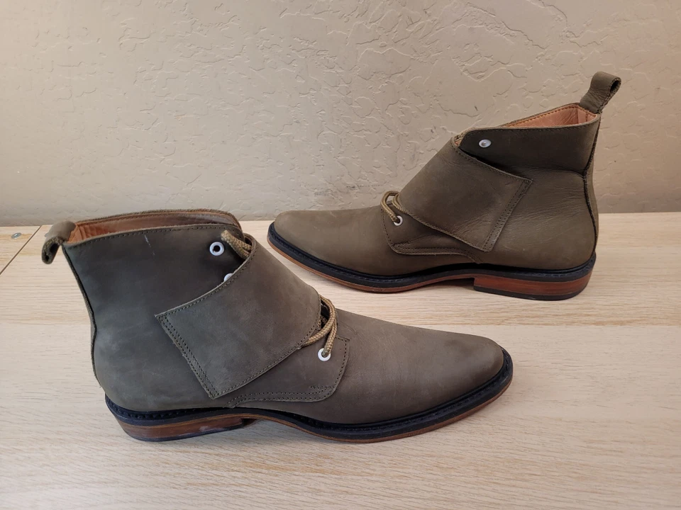 Botines Oliver Clark de cuero verde oliva con correa de monje talla 10 Foto 4 de 4