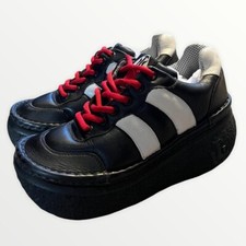 Vintage London Underground Platform Sneakers – Cyber Rave Y2K Club Shoes Size 6