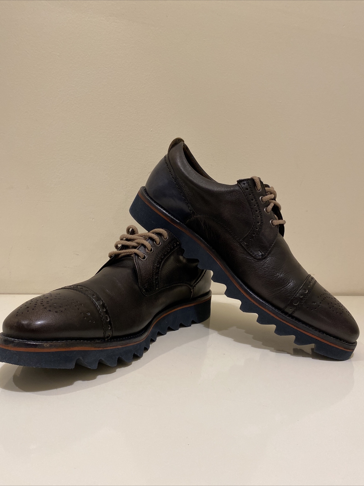 SAOLA Oxford stringato Lorens SPAGNA nero marrone in pelle taglia 10 5