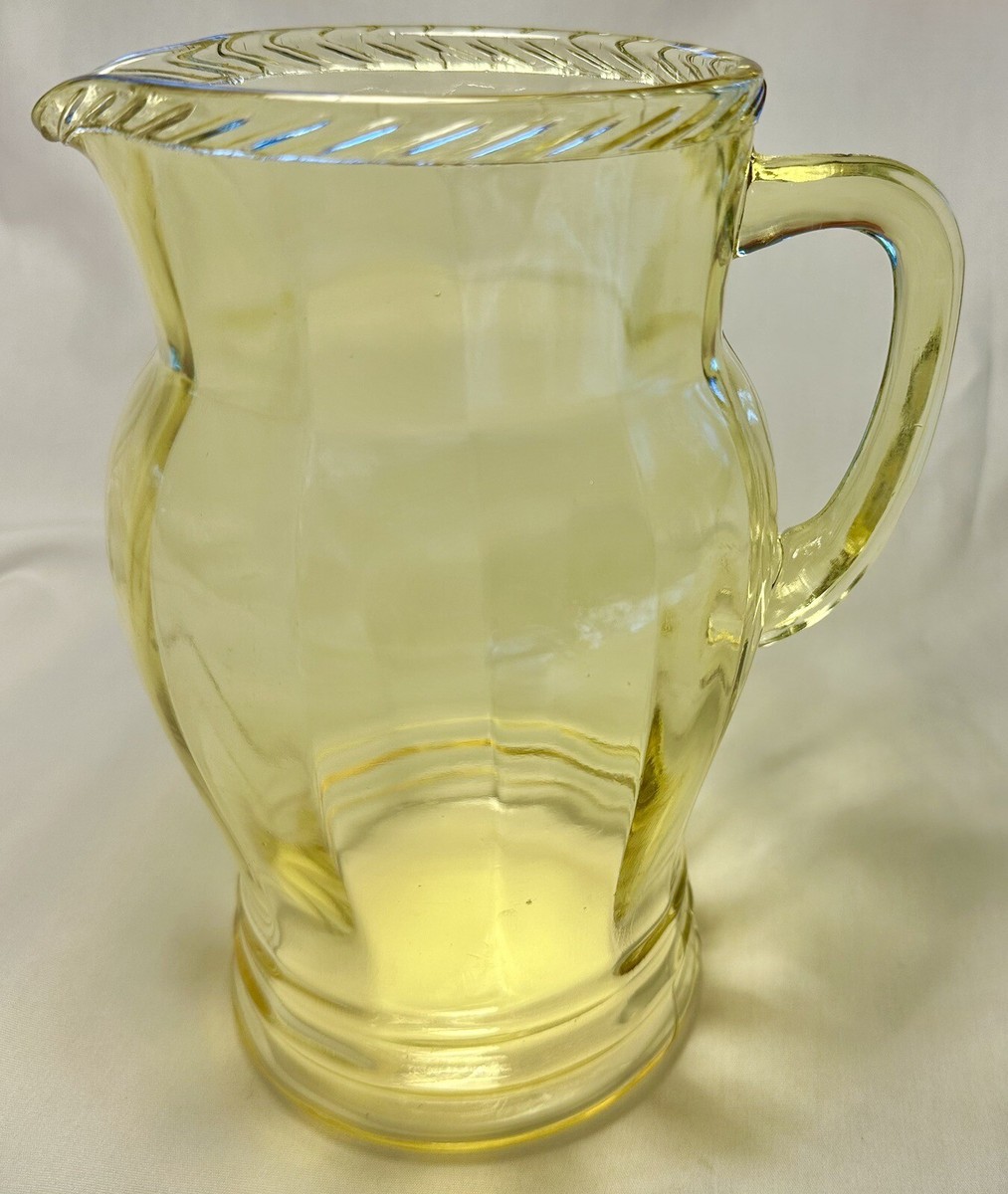 VTG Anchor Hocking Yellow Depression Vaseline Uranium Glass