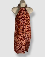 $1895 Stella McCartney Women's Pink Leopard Crystal-Choker Mini Dress Size 38