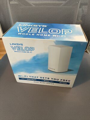 1-Pack Linksys WHW0101 Velop Intelligent White Home Mesh Dual-Band WiFi AC1300