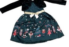 Bonnie Jean Nutcracker Dress With Velvet Cardigan Girls Size 18M
