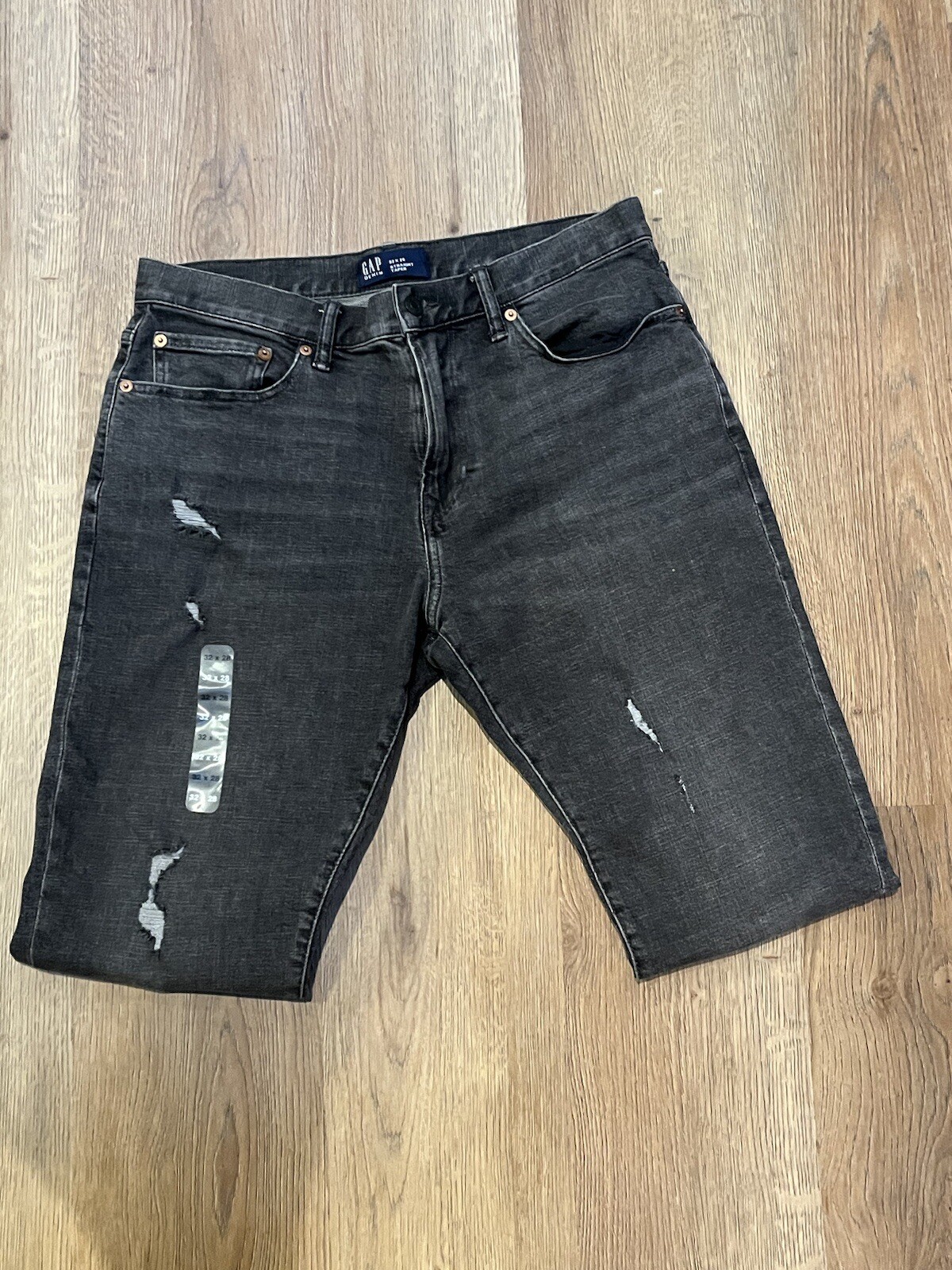 GAP Denim Straight Taper Jean Black Grey 32x 28 New Men
