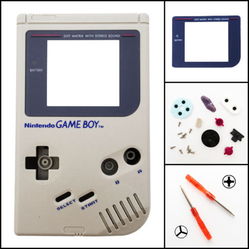 Nintendo Game Boy Original DMG-01 Replacement Housing Shell Screen Lens Gray