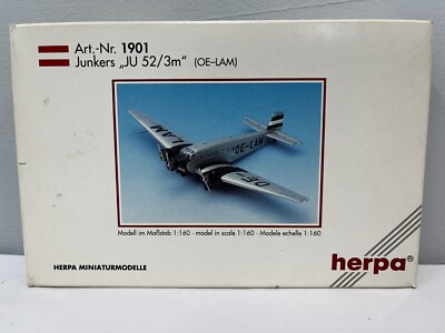 航空機・ヘリコプター herpa wings Junkers ju 52 Herpa Junkers JU-52, 1901, 1:160, OE-LAM, Die Cast Airplane, NIB