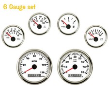 6 Gauge Set Gps 0-120mph Speedometer Tacho Fuel Temp Volt Oil Pressure Usa Stock