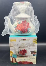 The Pioneer Woman Holiday Edition CHEERFUL ROSE 1.9 Quart Enamel Tea Kettle NEW