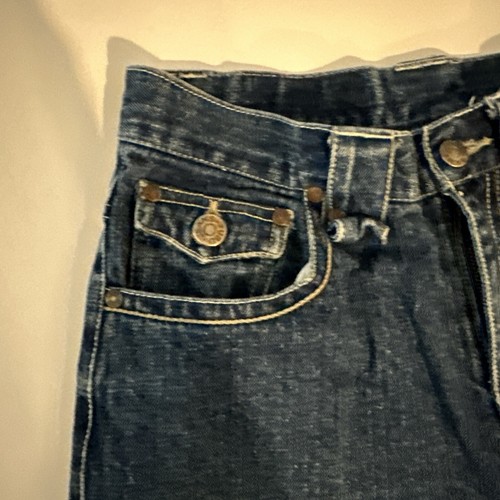 FUBU Denim Jean Shorts Blue Gold The Collection Embroidered Eagle Design Sz 16 - Picture 3 of 6