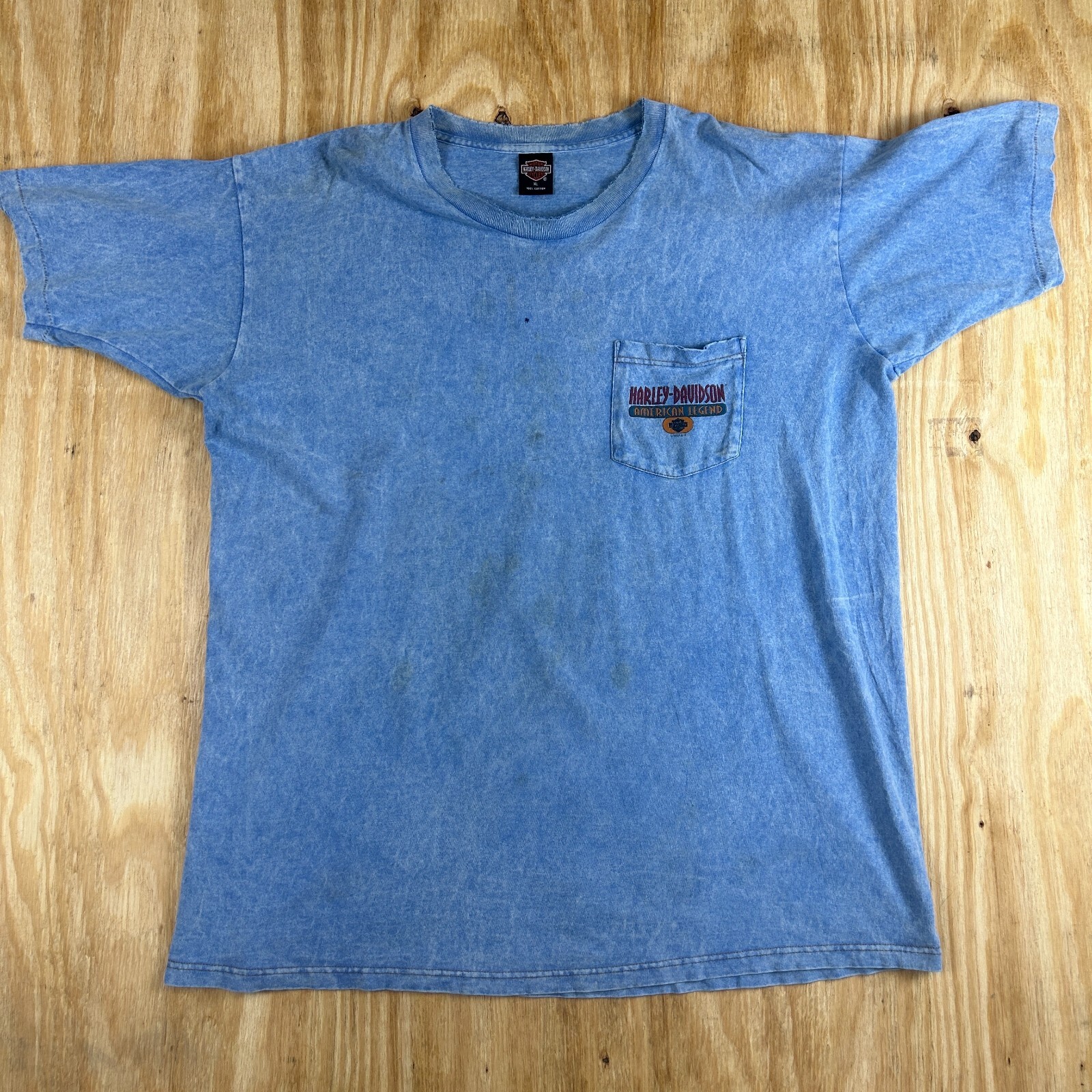 Vintage 90s Harley Davidson Anchorage Alaska Polar Bear Graphic Tee XL Blue