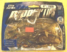 RIPPIN' LIPS 6" Lizard, Watermelon w/Black Flake, Elite Series Baits, 4/10 Packs