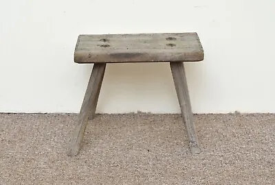 Buy Vintage Wooden Milking Stool Old Scandinavian Style As Found - FREE POSTAGE